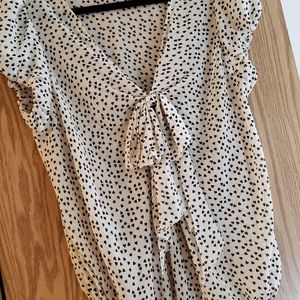 Max Studio Cream Heart Print Shirt